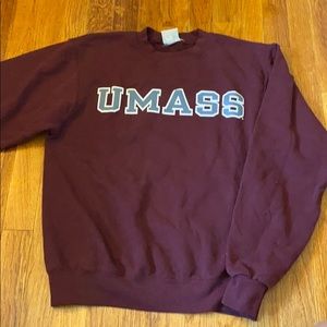 University of Massachusetts maroon crew neck